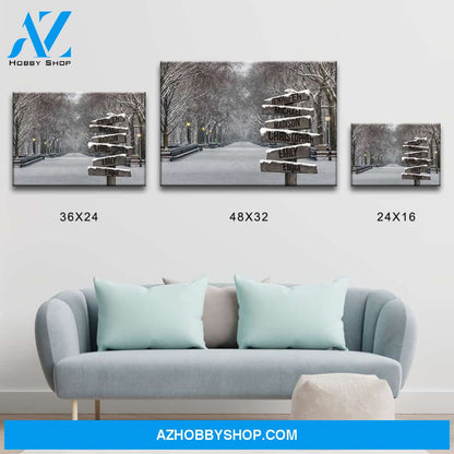 Winter Path Multi-Names Premium Canvas