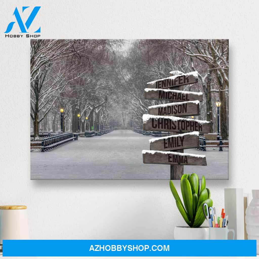 Winter Path Multi-Names Premium Canvas