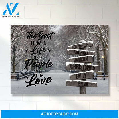 Winter Path Saying 3 Multi-Names Premium Canvas