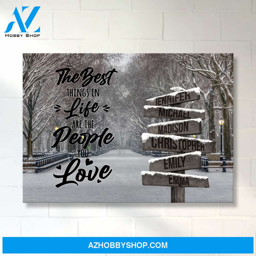 Winter Path Saying 3 Multi-Names Premium Canvas