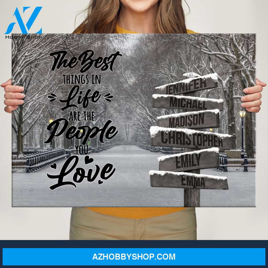 Winter Path Saying 3 Multi-Names Premium Canvas