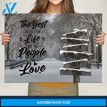 Winter Path Saying 3 Multi-Names Premium Canvas