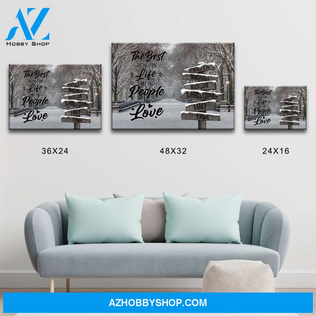 Winter Path Saying 3 Multi-Names Premium Canvas