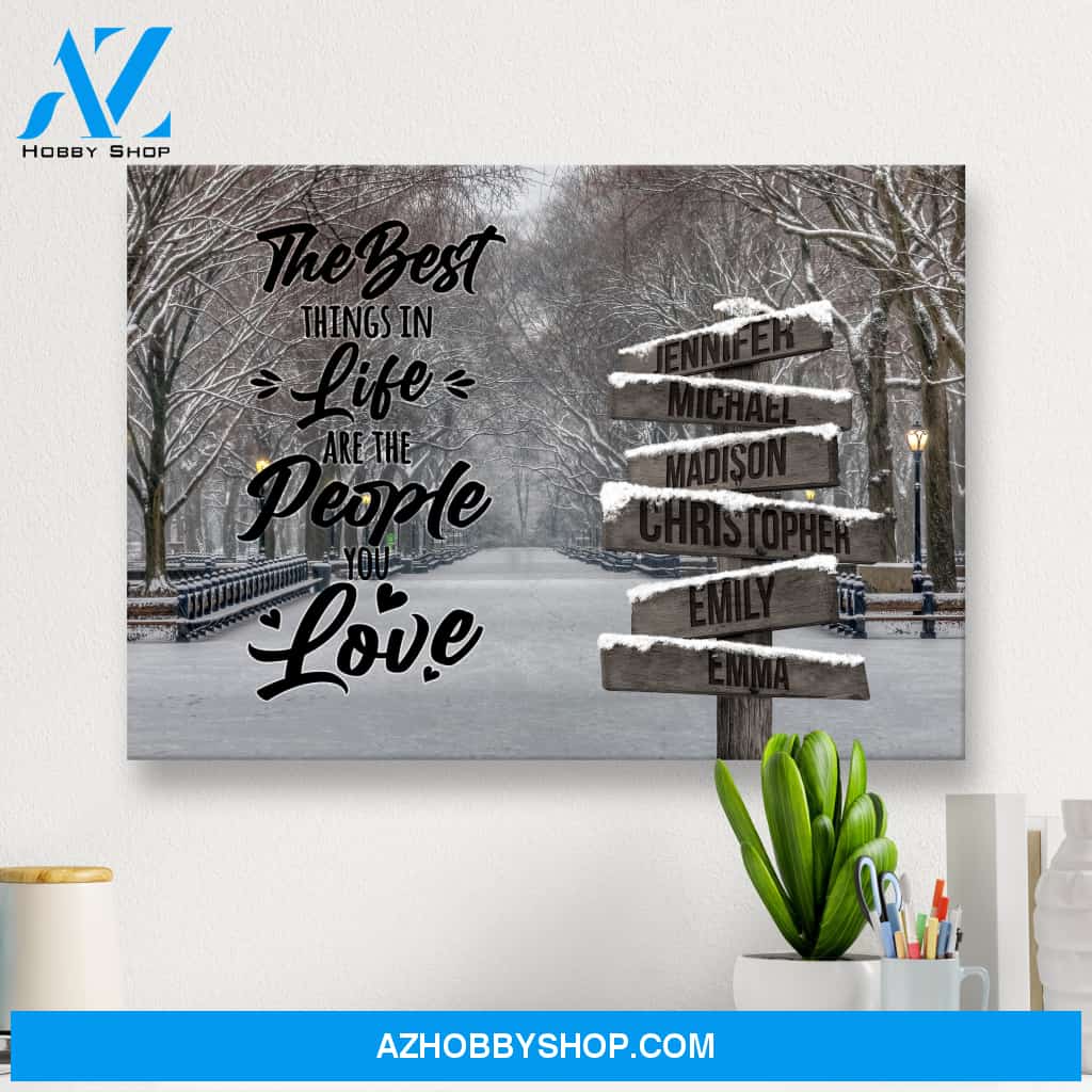 Winter Path Saying 3 Multi-Names Premium Canvas