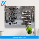Winter Path Saying 3 Multi-Names Premium Canvas
