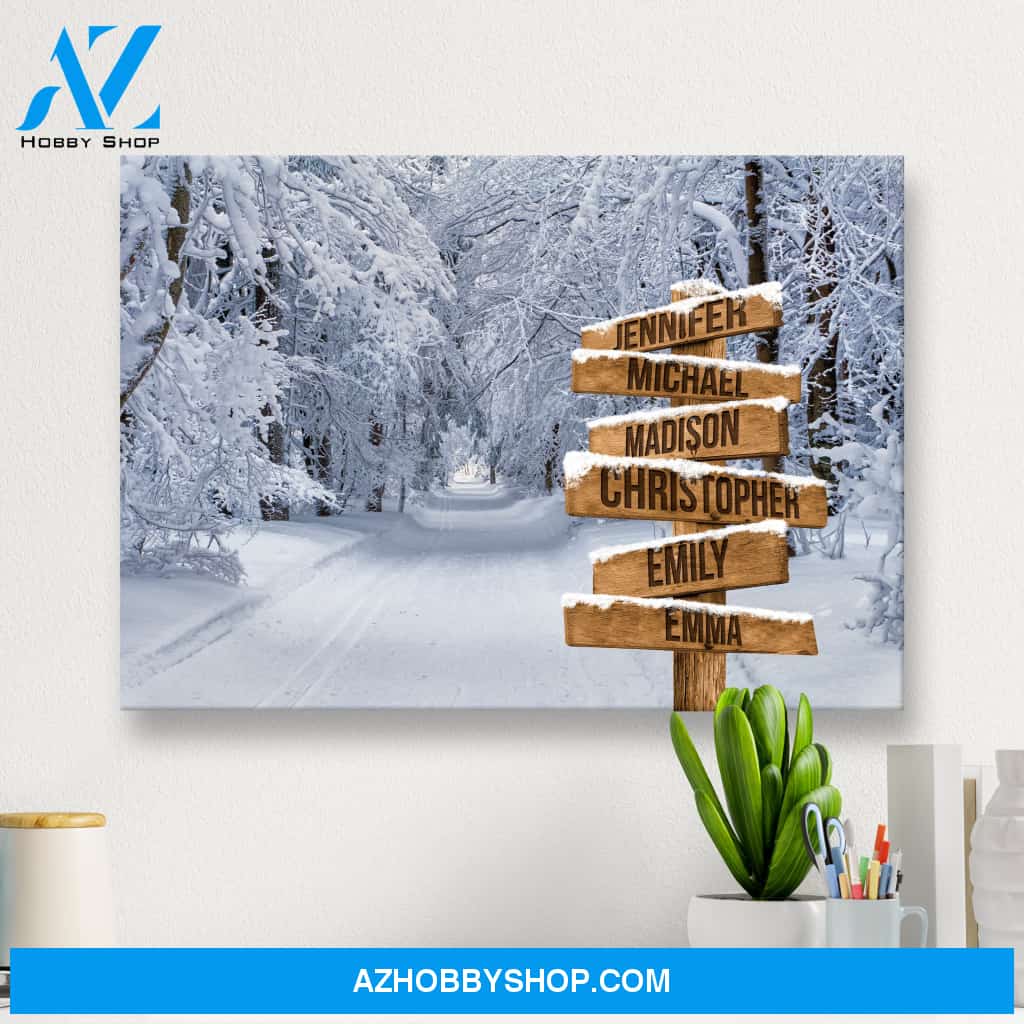 Winter Road 2 Multi-Names Premium Canvas