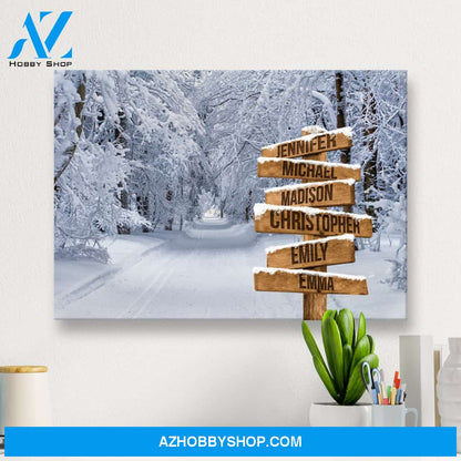Winter Road 2 Multi-Names Premium Canvas