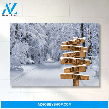 Winter Road 2 Multi-Names Premium Canvas