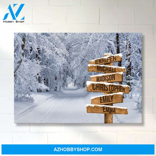 Winter Road 2 Multi-Names Premium Canvas