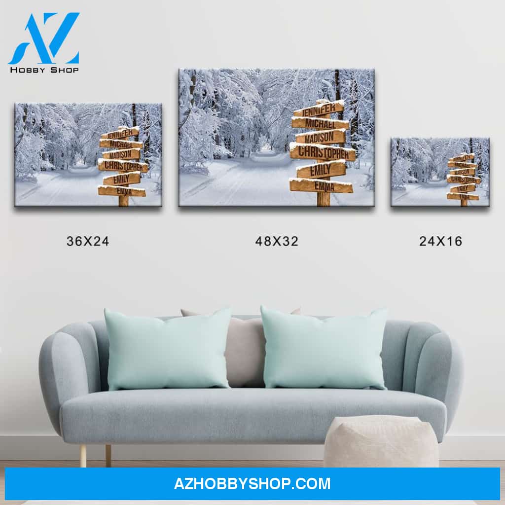Winter Road 2 Multi-Names Premium Canvas