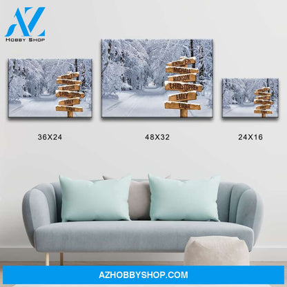 Winter Road 2 Multi-Names Premium Canvas