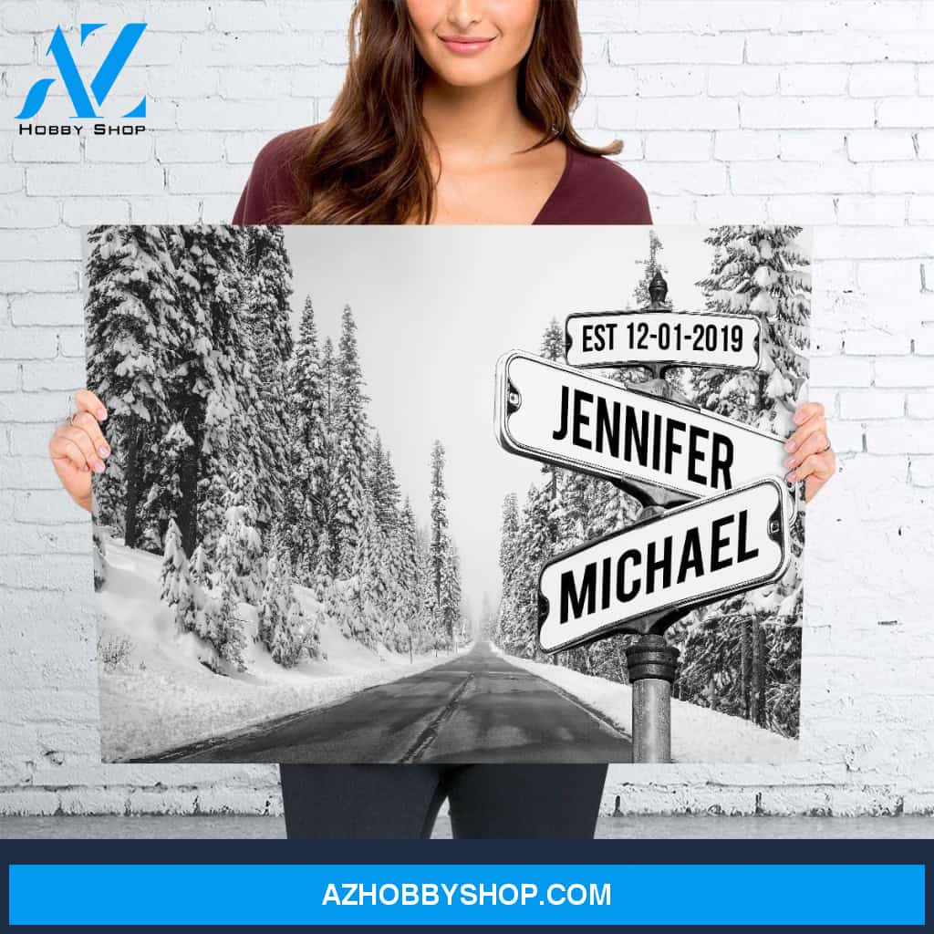 Winter Road Names Premium Canvas
