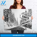 Winter Road Names Premium Canvas