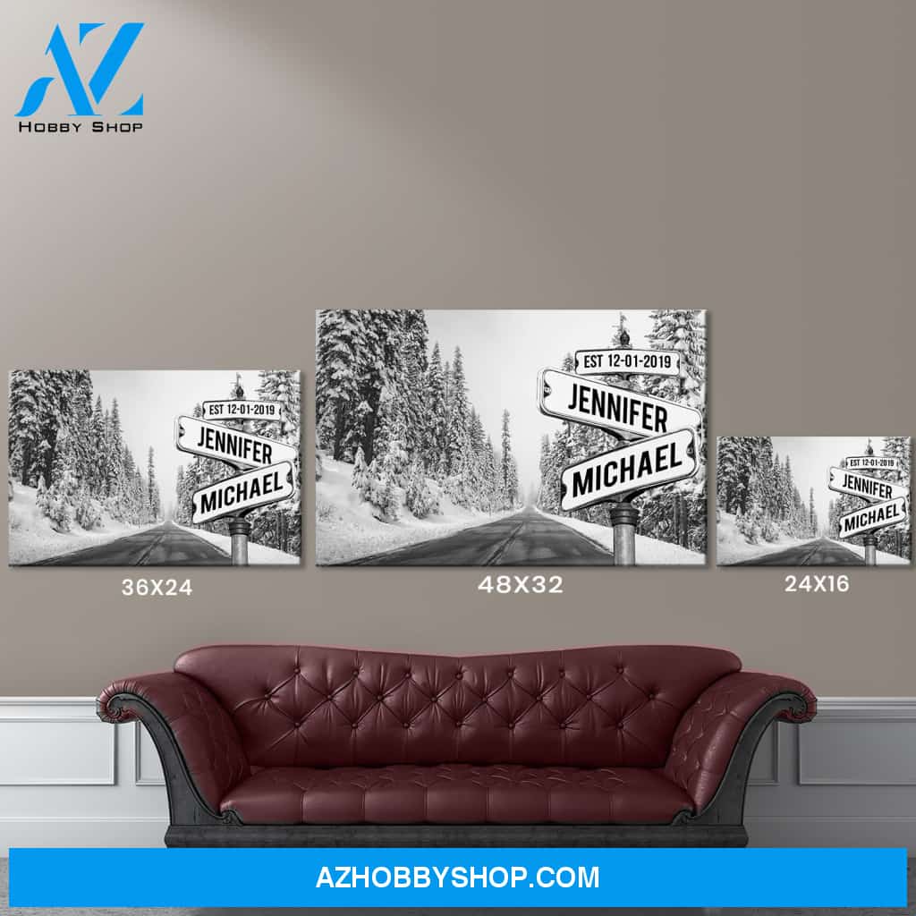 Winter Road Names Premium Canvas