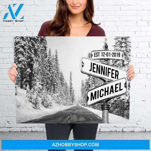 Winter Road Names Premium Canvas