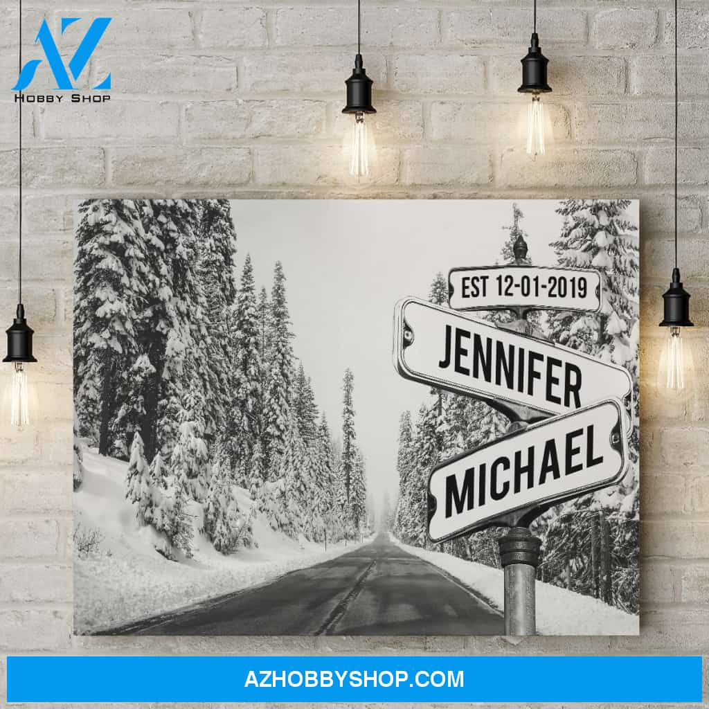 Winter Road Names Premium Canvas