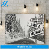 Winter Road Names Premium Canvas