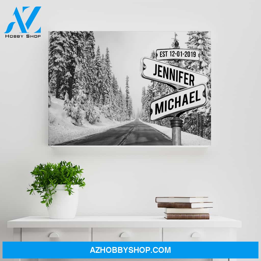 Winter Road Names Premium Canvas