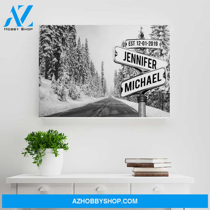Winter Road Names Premium Canvas