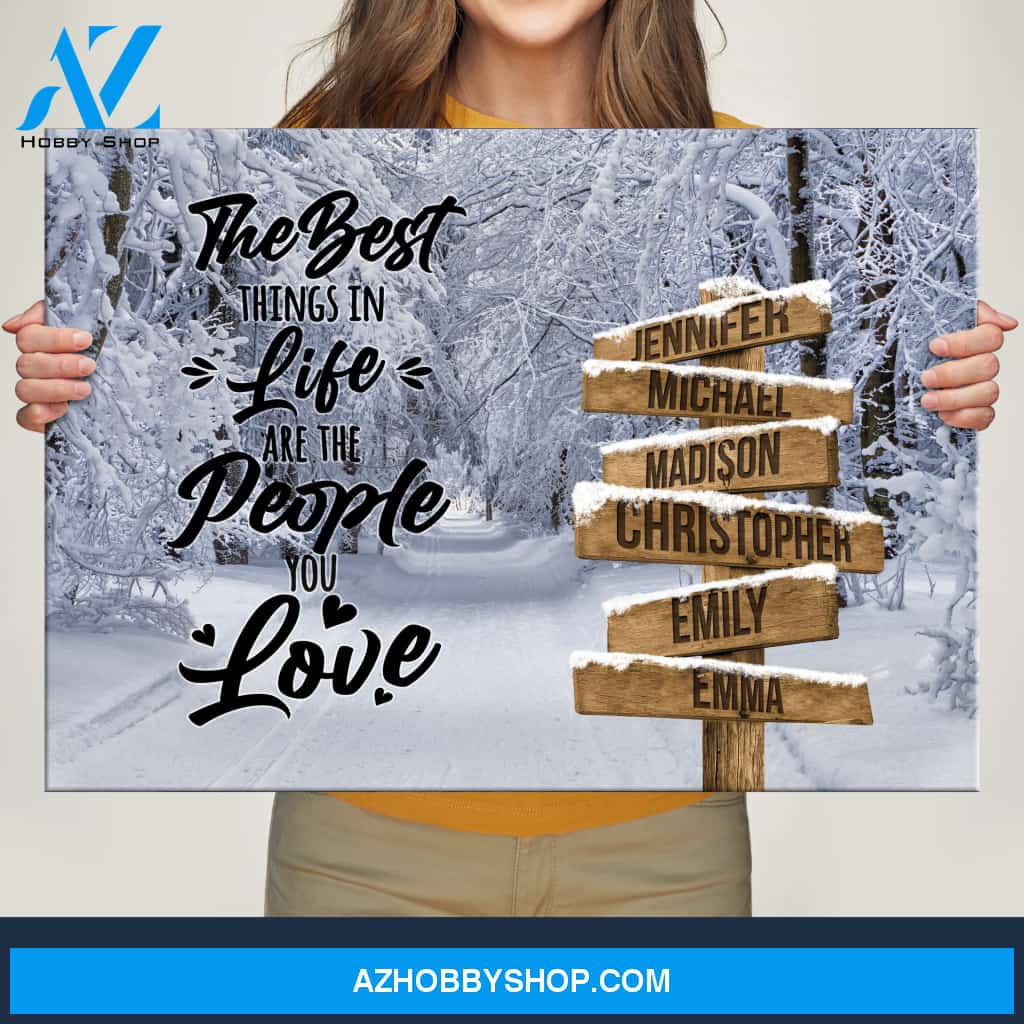 Winter Road 2 Saying 3 Multi-Names Premium Canvas