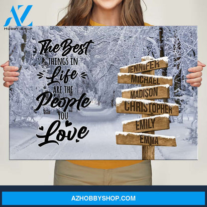 Winter Road 2 Saying 3 Multi-Names Premium Canvas