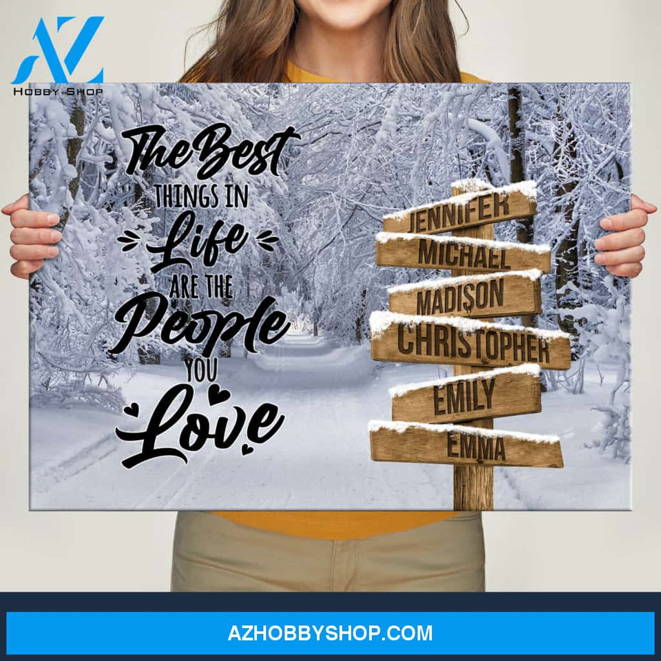 Winter Road 2 Saying 3 Multi-Names Premium Canvas