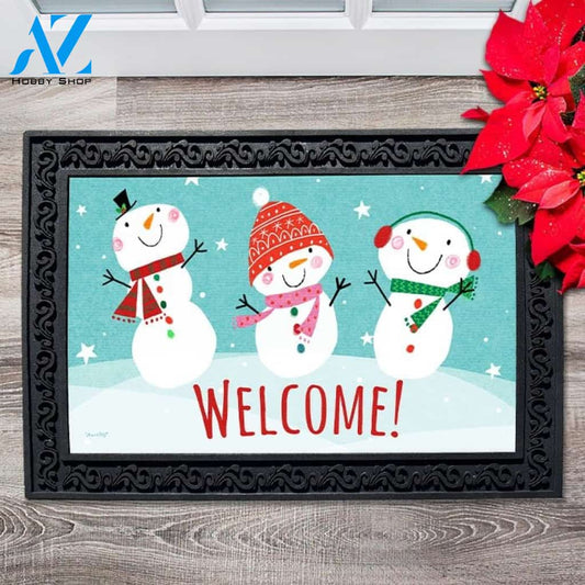 Winter Snowmen Trio Doormat - 18" x 30"