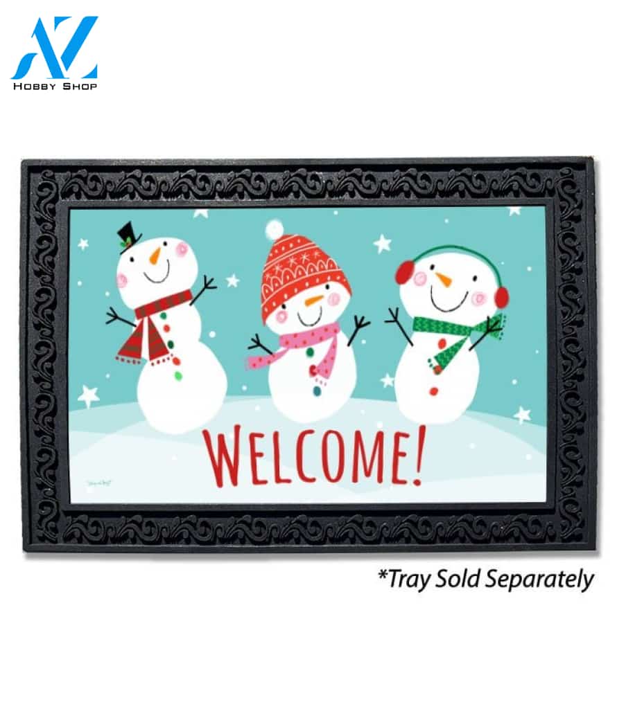 Winter Snowmen Trio Doormat - 18" x 30"