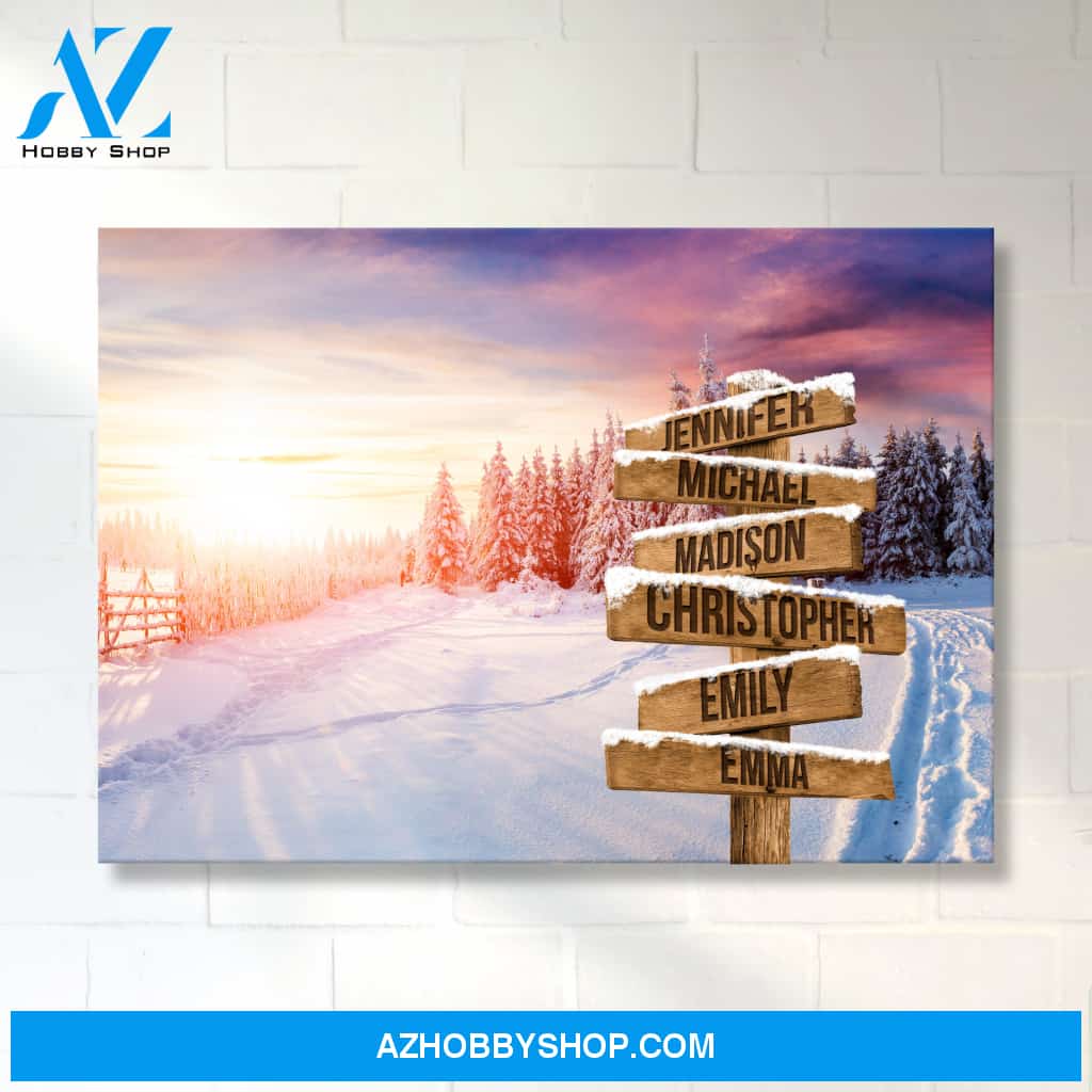 Winter Tree Path Multi-Names Premium Canvas