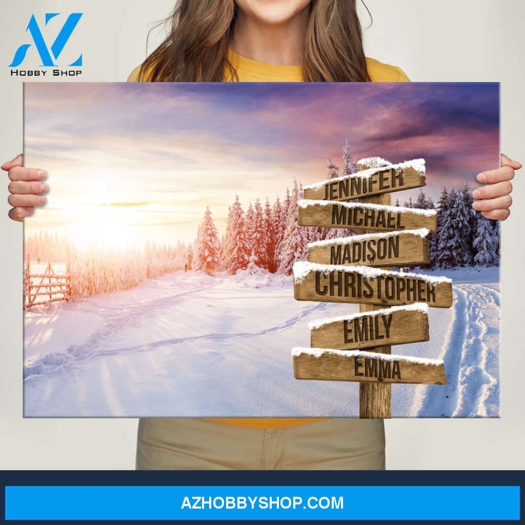 Winter Tree Path Multi-Names Premium Canvas