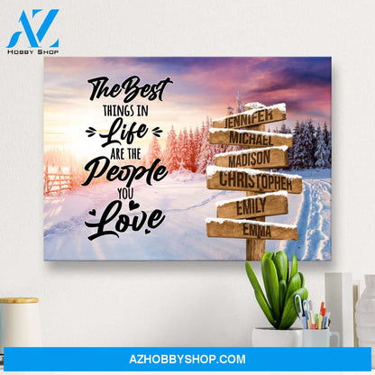 Winter Tree Path Saying 3 Multi-Names Premium Canvas