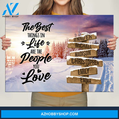 Winter Tree Path Saying 3 Multi-Names Premium Canvas