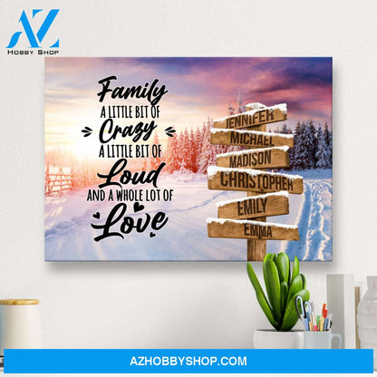 Winter Tree Path Saying 2 Multi-Names Premium Canvas