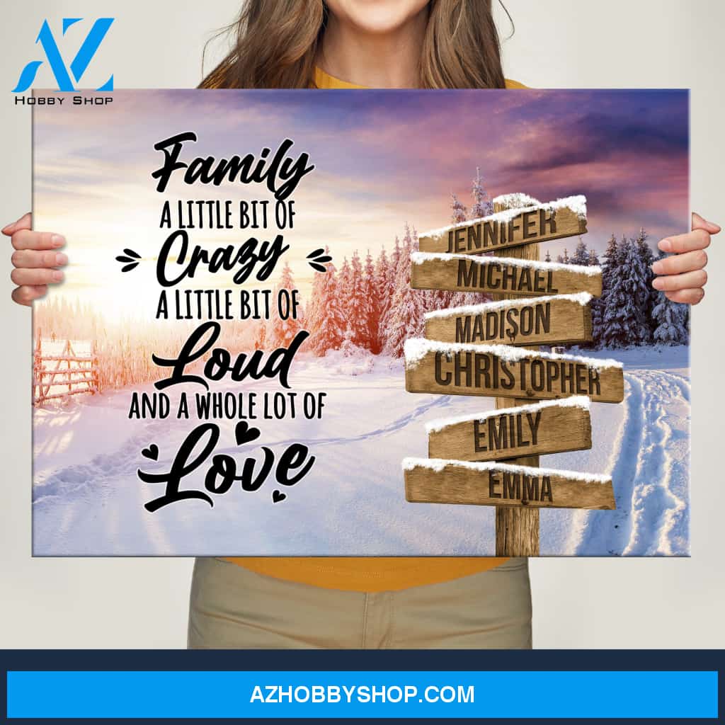 Winter Tree Path Saying 2 Multi-Names Premium Canvas