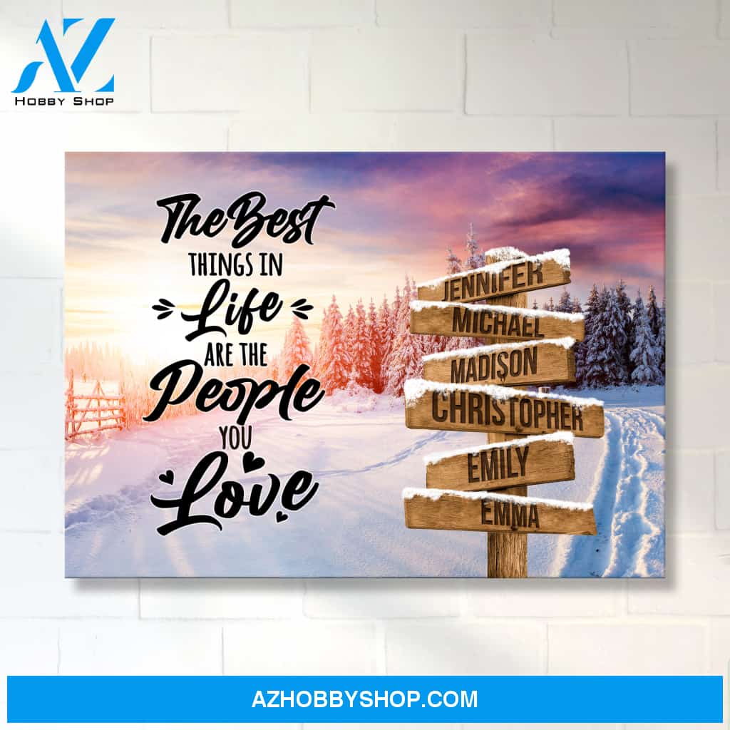 Winter Tree Path Saying 3 Multi-Names Premium Canvas