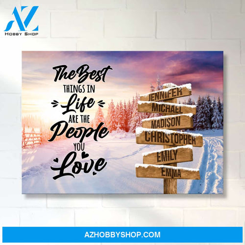 Winter Tree Path Saying 3 Multi-Names Premium Canvas