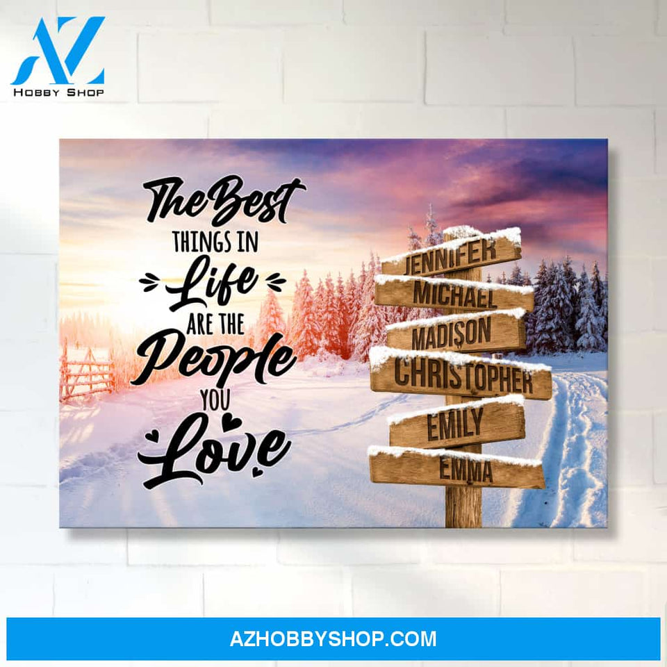 Winter Tree Path Saying 3 Multi-Names Premium Canvas