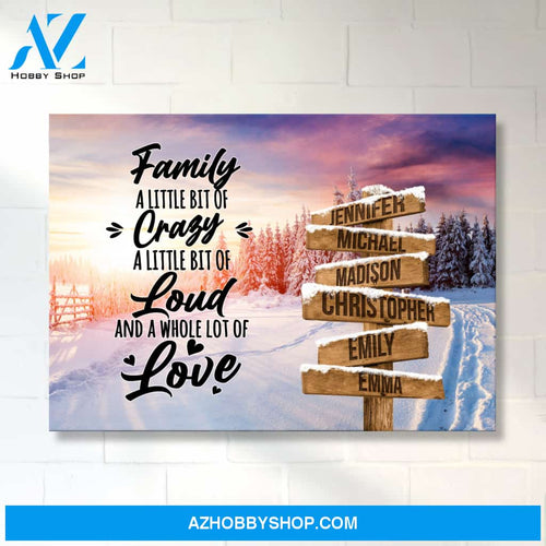 Winter Tree Path Saying 2 Multi-Names Premium Canvas