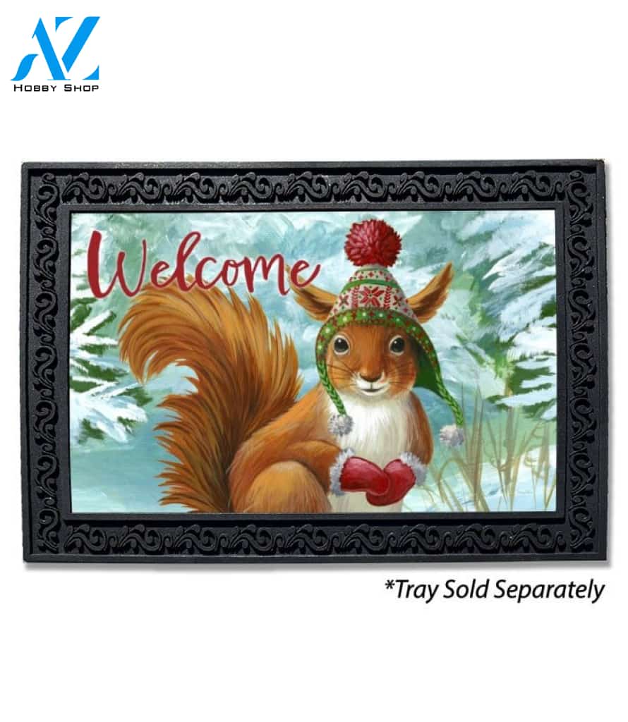 Winterscape Squirrel Doormat - 18" x 30"