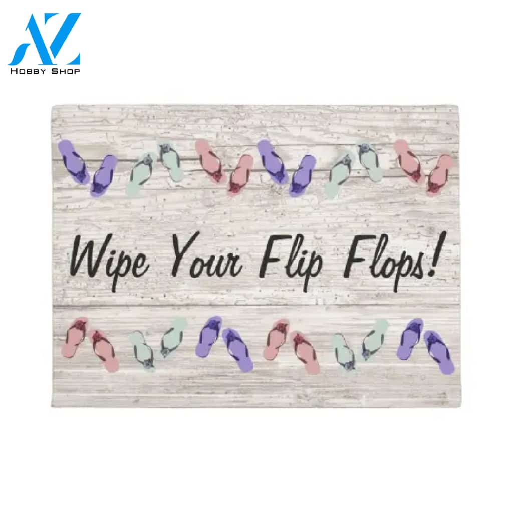 Wipe Your Flip Flops Doormat Housewarming Gift Family Welcome Mat Gift for Friend Family
