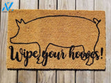 Wipe your hooves doormat, pig welcome mat, Ranch doormat, Farm doormat, Valentine's day gift, housewarming gift, birthday gift, wedding gift