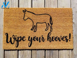 Wipe your hooves doormat, pig welcome mat, Ranch doormat, Farm doormat, Valentine's day gift, housewarming gift, birthday gift, wedding gift