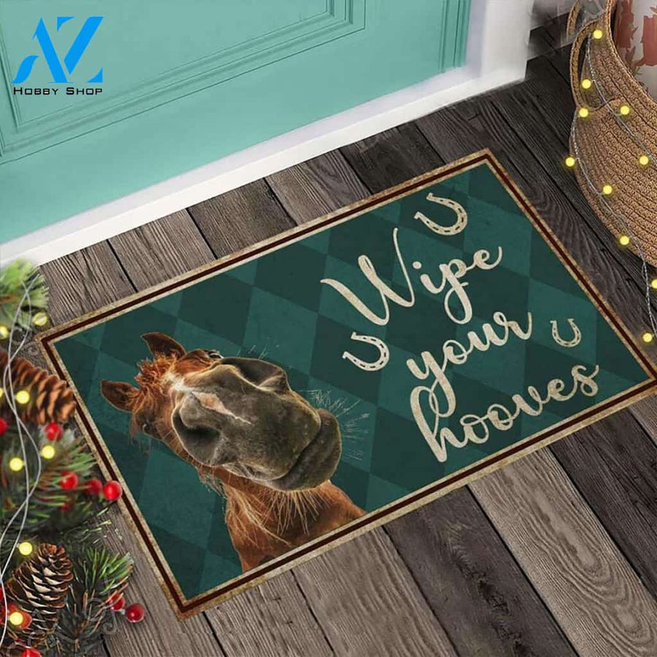 Wipe Your Hooves Horse Doormat Welcome Mat Housewarming Gift Home Decor Farmhouse Funny Doormat Gift Idea For Horse Lovers Farmhouse