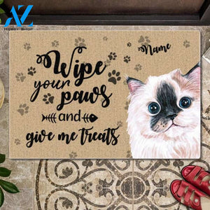 Wipe Your Paws And Give Me Treats Customized Doormat | Welcome Mat | House Warming Gift