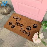Wipe Your Paws - Dog Paw Print Doormat Welcome Mat House Warming Gift Home Decor Gift for Dog Lovers Funny Doormat Gift Idea