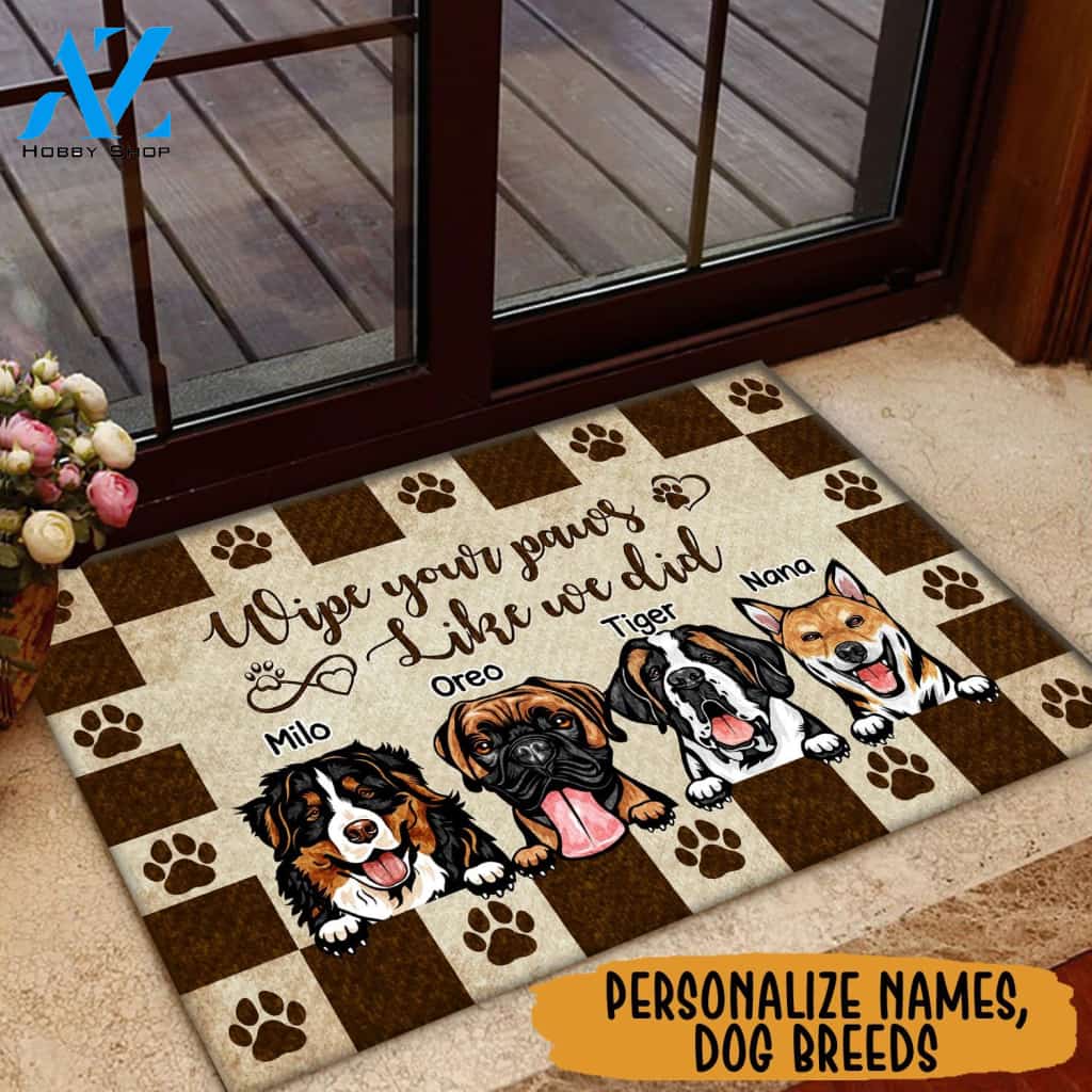 Wipe your paws Doormat Full Printing ntk-dnq005 | Welcome Mat | House Warming Gift