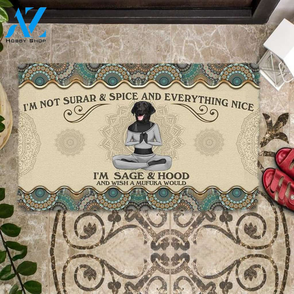 Wish A Mufuka Would-Black Labrador Retriever Doormat