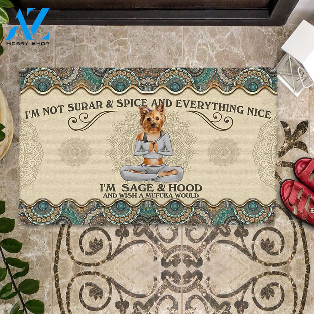 Wish A Mufuka Would-Golden Yorkshire Terrier Doormat