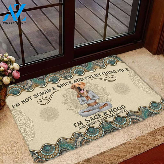 Wish A Mufuka Would-Yellow Labrador Retriever Doormat