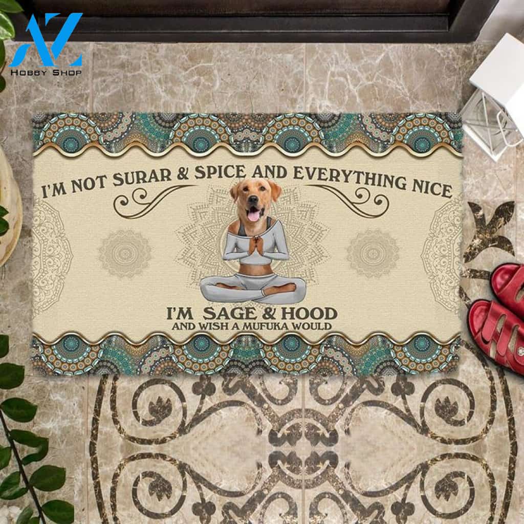 Wish A Mufuka Would-Yellow Labrador Retriever Doormat